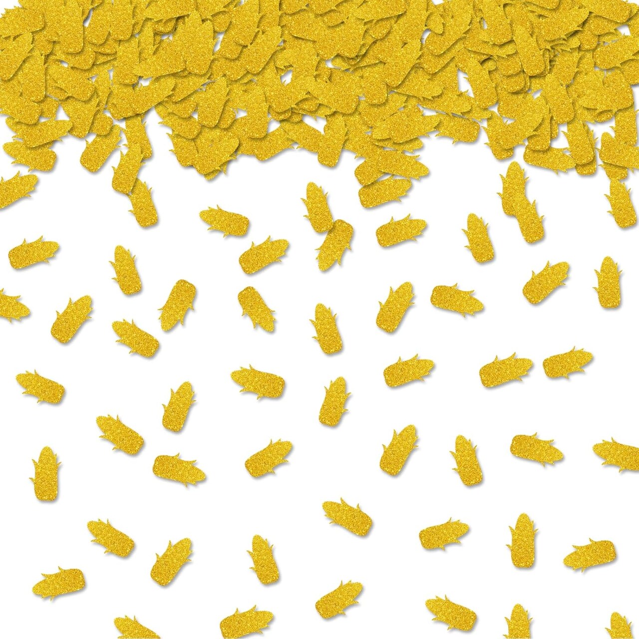 100pcs Corn Confetti, Gold Glitter Vegetables Corn Table Confetti for Baby Shower, Corn Paper Scatters, First Birthday/Welcome Baby Party Table Decoration